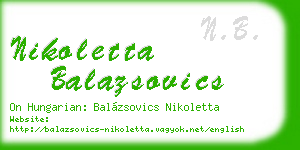 nikoletta balazsovics business card