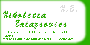 nikoletta balazsovics business card